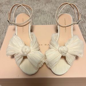 Loeffler Randall Dahlia bridal shoe in Pearl, size 5.5.